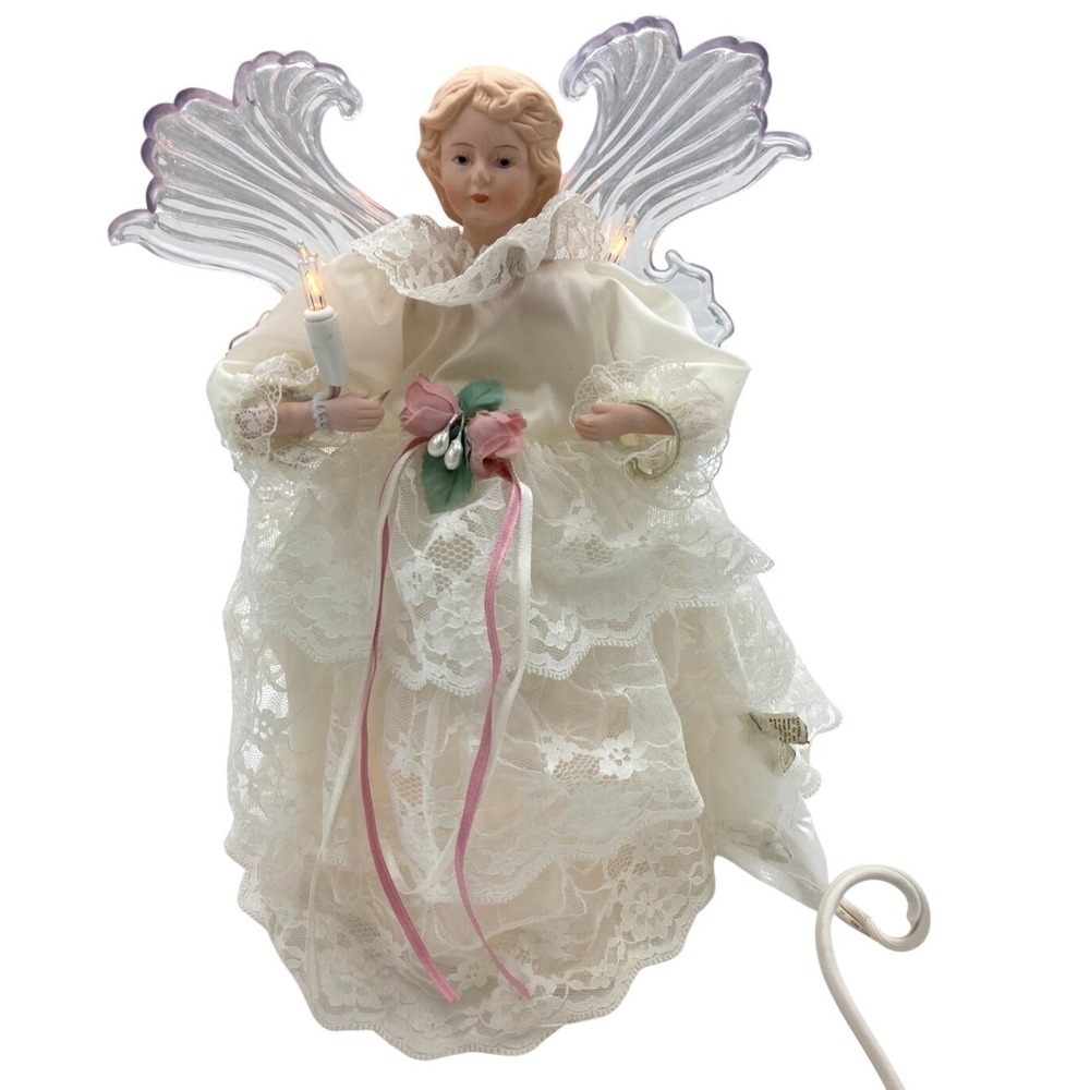 Vtg 1991 Holiday Classics Animated Angel Tree‎ Topper or Tabletop 11" Video